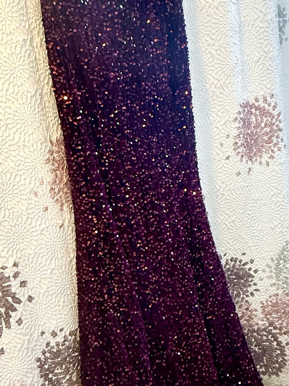 Sequin Embellished Purple Mermaid Evening Gown with fishtail NWT
